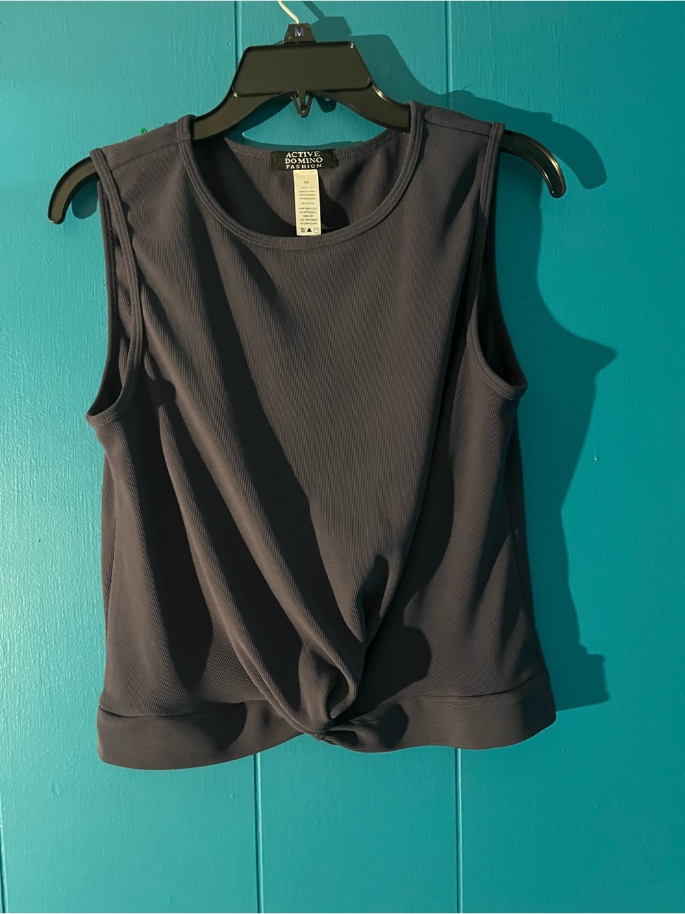 Navy Sleeveless Twist-Hem Tank